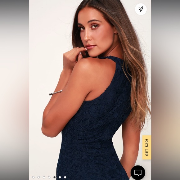 Lulus Love Poem Navy Blue Lace Dress - Picture 6 of 6
